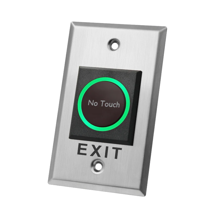 Touchless Door Exit Button, Infrared Sensor Access Control Release Switch, Stainless Steel Hands-Free Automatic Door Exit Switch