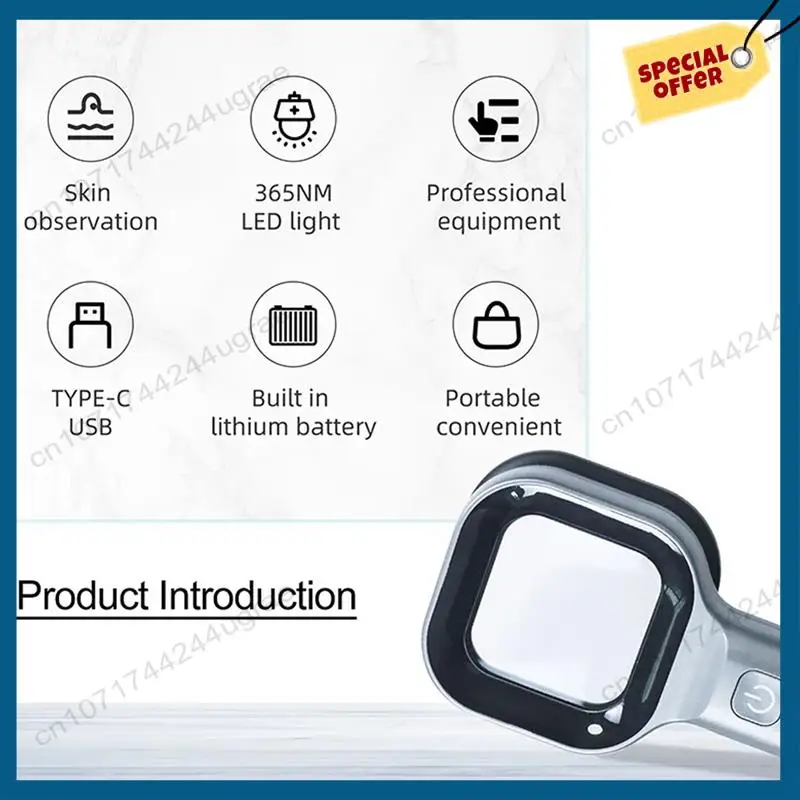 

-A15I 3X Лампа Вудса Анализатор кожи Портативный анализатор красоты для салона лица УФ-лампа Вудс для ухода за кожей Анализирующее тестирование