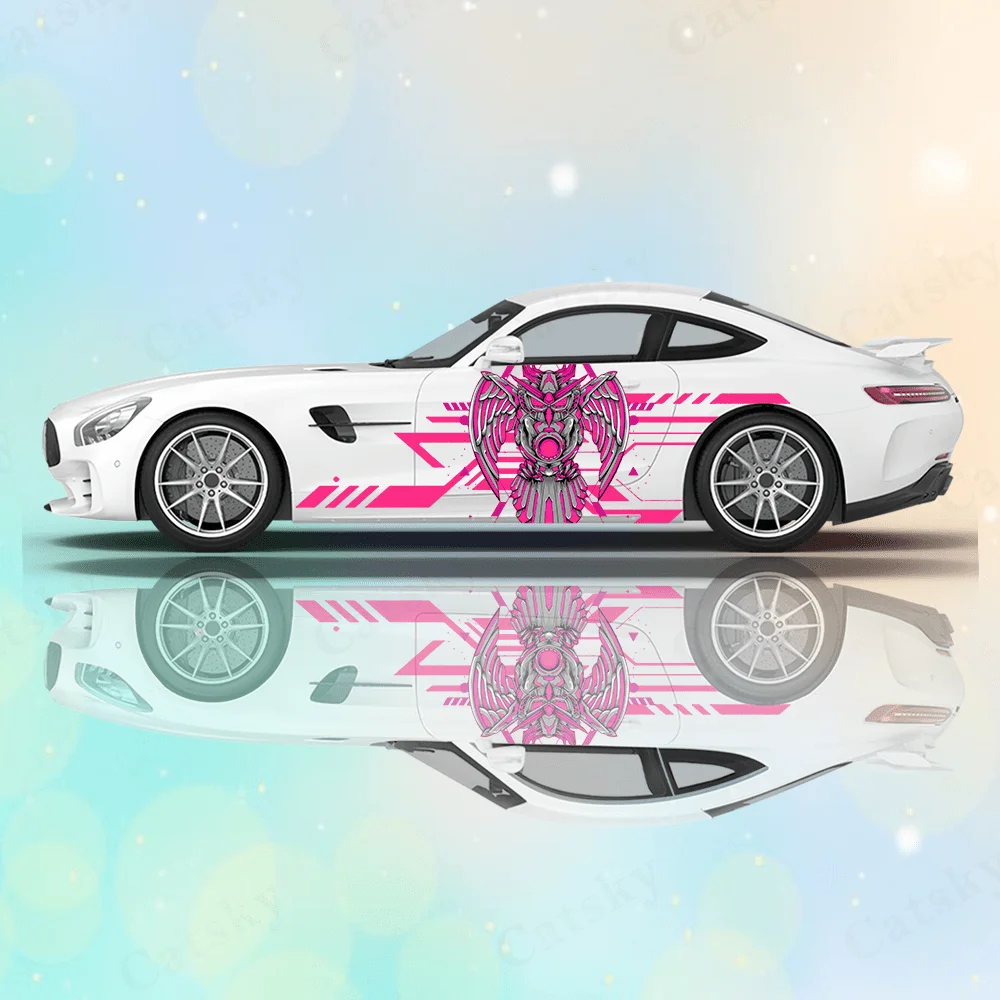 

High-tech mechanical line owl Car Side Wraps, Self-Adhesive PVC Waterproof & Scratch-Resistant Stickers, Car Accessory Gift