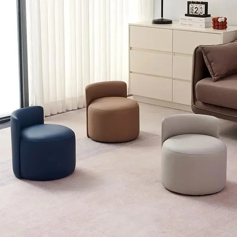 

Simple Living Room Household Soft Backrest Sofa Coffee Table Leather Stool Sitting Pier Door Shoes Change Footstool