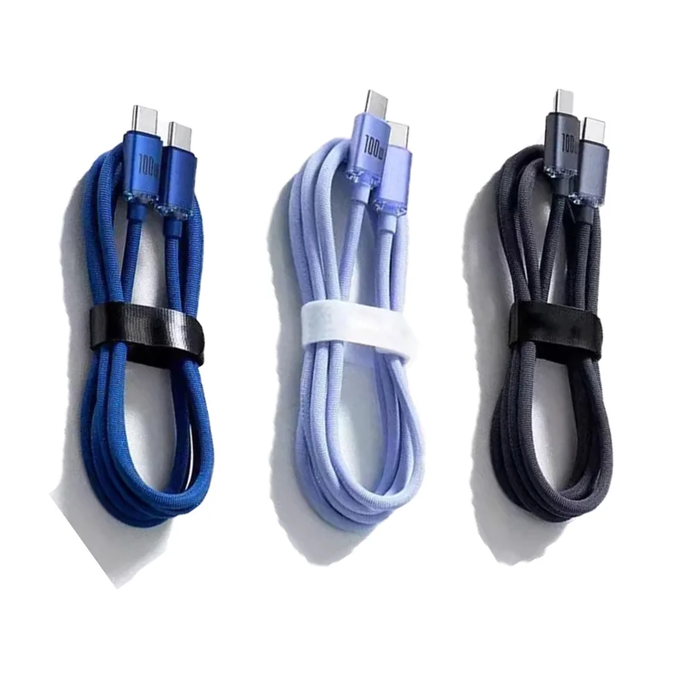 120W Quick Charge USB-C Cable Type-C to Type-C Fast Charging Cord Multicolor Phone Cables Accessories for Samsung Xiaomi Huawei