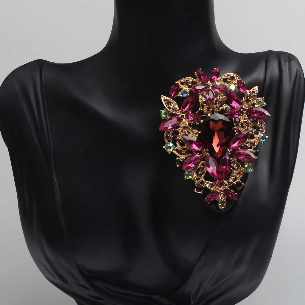Baroque Luxury Rhinestone Skeleton Flower Design Women's Brooch，Suit Coat Clothing Accessories，Holiday Party Favor Pins