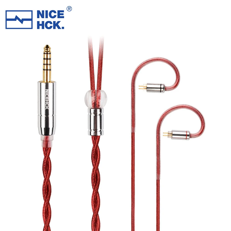 NICEHCK RedAg 4N Kabel do słuchawek z czystego srebra, ulepszający dźwięk, z wtykami MMCX/QDC/0.78mm 2Pin, do Rockies Tears NX8Ti — zdjęcie produktu 7