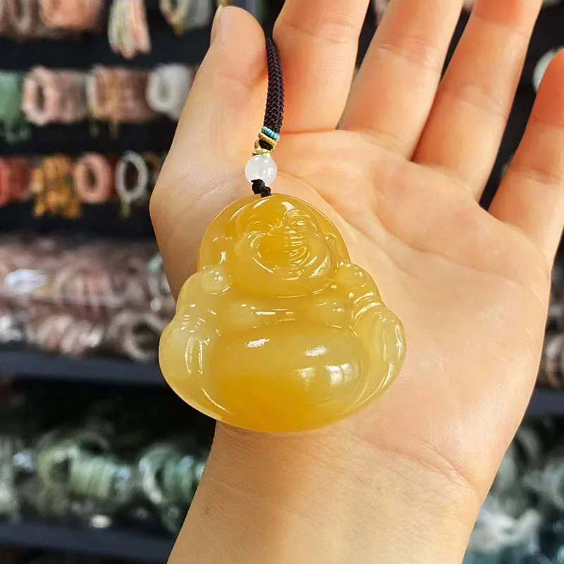 Natural Huanglong Buddha , Exquisitely Crafted, Gentle and Polished, Unisex Jade Jewelry Pendant, Live Streaming Sup