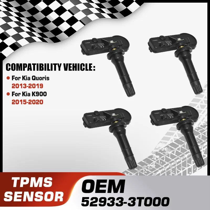 

1/4PCS Car TPMS Tire Pressure Monitor Sensor System For Kia Quoris 2013-2019 Kia K900 2015-2020 52933-3T000 433 MHz Auto Parts