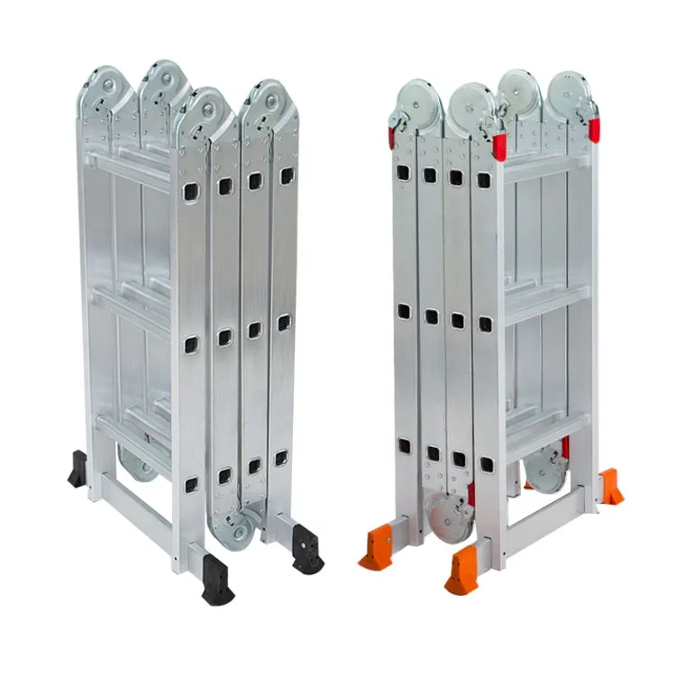 

Aluminum Folding Multifunctional Ladder Large and Small Hinge Folding Aluminum Stairs Climbing Ladder Telescopic Ladder