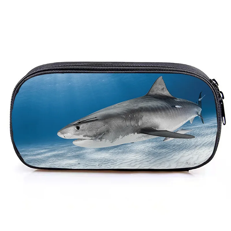 New Shark Stationery Box Pencil Bag Large Capacity Stationery Bag for Primary and Middle School Students and Boys