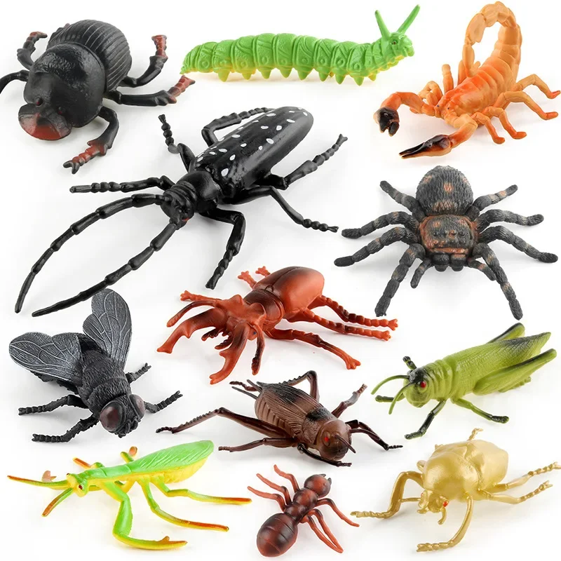 Figurines d'action de simulation d'insecte pour enfants, araignée d'Auckland, équation de papillon, mante, criquet, libellule, modèles, jouets de décoration d'intérieur