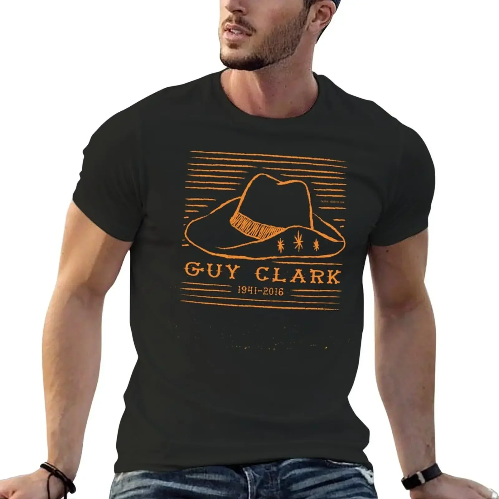 Guy Clark 1941 - 2016 Country music D44 T-Shirt rapper graphic tees hippie clothes black t shirts for men