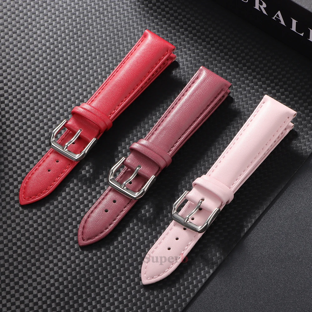 Correa de piel de becerro de 18/20/22mm para hombres y mujeres, pulsera de cuero suave, pulsera deportiva Universal cómoda, accesorios para reloj