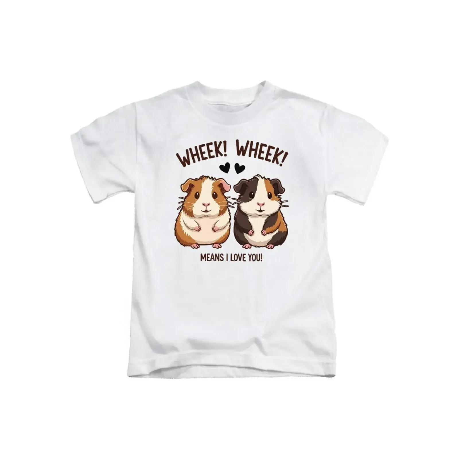 Wheek Means I Love You Erwachsene T Shirt süß Meerschweinchen Motiv Top vintage Washed homme Stylish Top For Everyday Wear