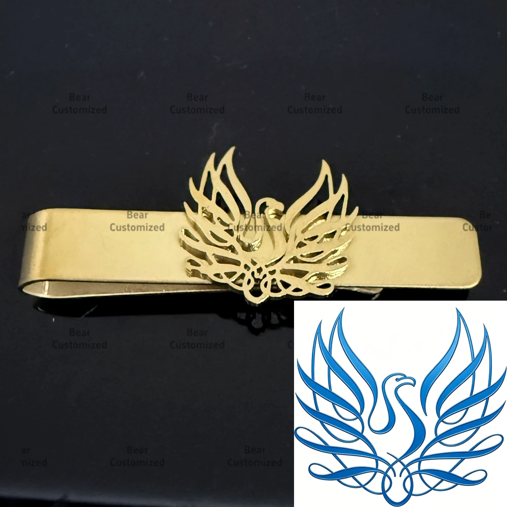 Custom Cufflink Tie Set Bar Personalized Logo Phoenix Lapel Pin Groomsmen Wedding Business Suit Accessories for Men Formal Wear view 6