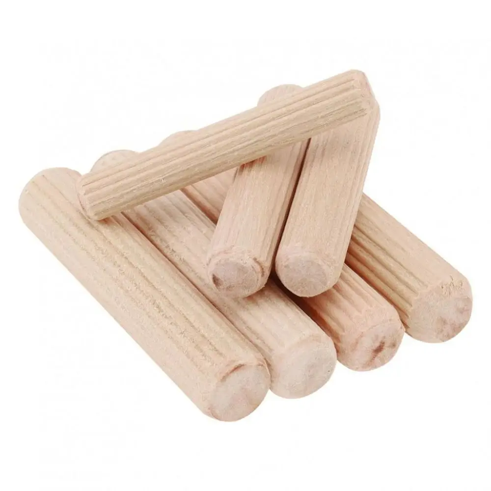 100Pcs 6/8/10mm Wooden Dowel Pins Fluted Needle Bolt Round Cork Wood Nails Carvings Bed Drawers Furniture Splicing Accessories