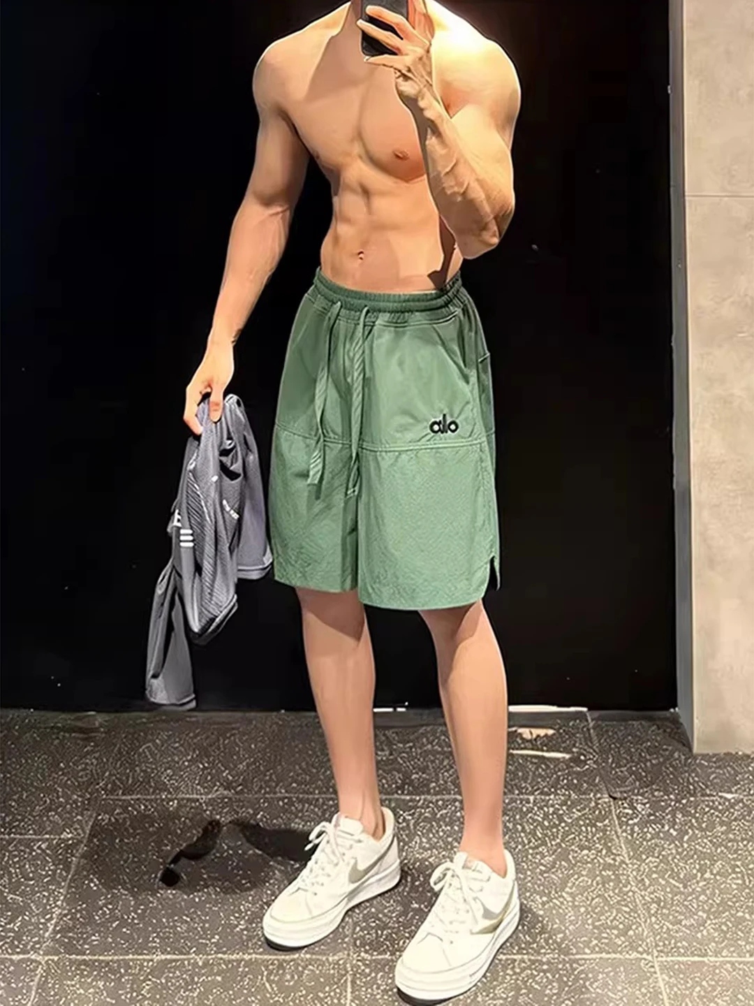 

Мужские спортивные шорты Fitnorts: быстросохнущие, повседневные, для бега и тренировок, длиной до колена, с американской вышивкой, летние