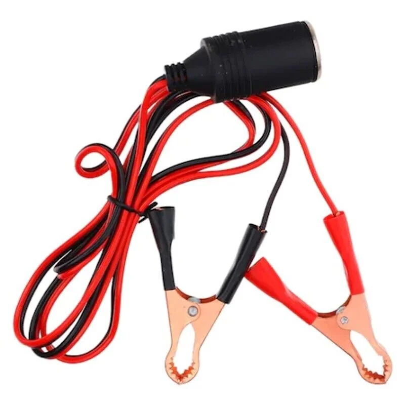 Cable de cargador de batería con Toma de mechero de coche con alimentador pinzas para automóviles,