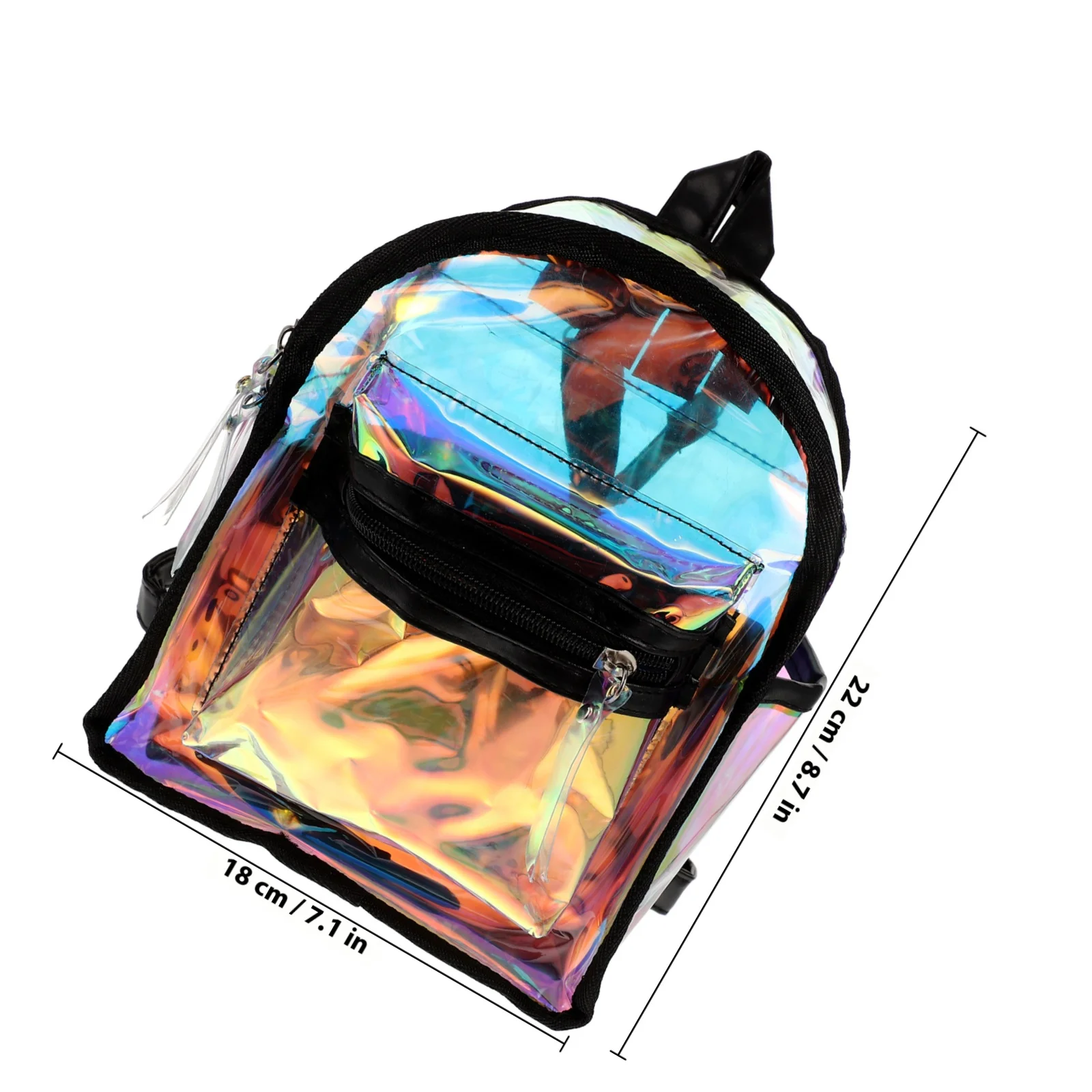 Dazzling Backpack Black Unique Design Light Weight Zipper Closure For Girls Casual Travel Camping Shopping Short Trip Bag