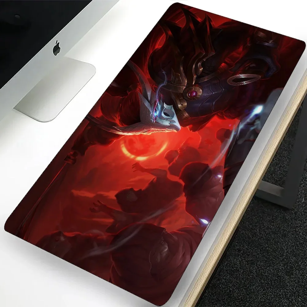 League of ATIONS End Blood Moon Skin Grand tapis de souris de jeu, ordinateur, sous-souris PC Gamer, ordinateur portable, polymères de clavier média, tapis de bureau