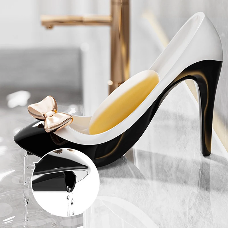 

Funny Soap Dish High Heels Shape Soap Container Suction Cup Soap Box Holder Kitchen Sponge Storage Rack Bathroom Soap Drain Case