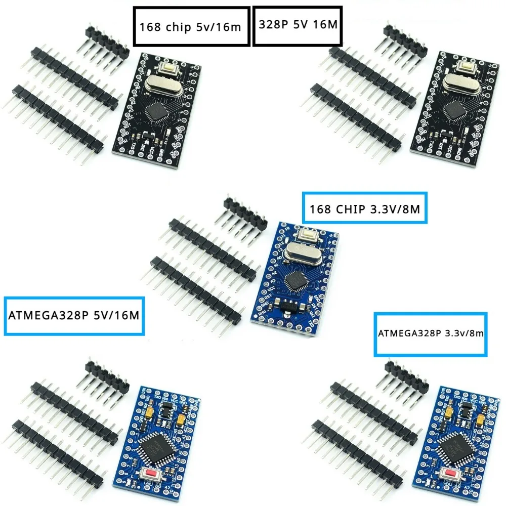 Pro Mini 168/328 Atmega168 3,3 V 5V 16M / ATMEGA328P-MU 328P Mini ATMEGA328 5V/16MHz для Arduino, совместимый с нано-модулем