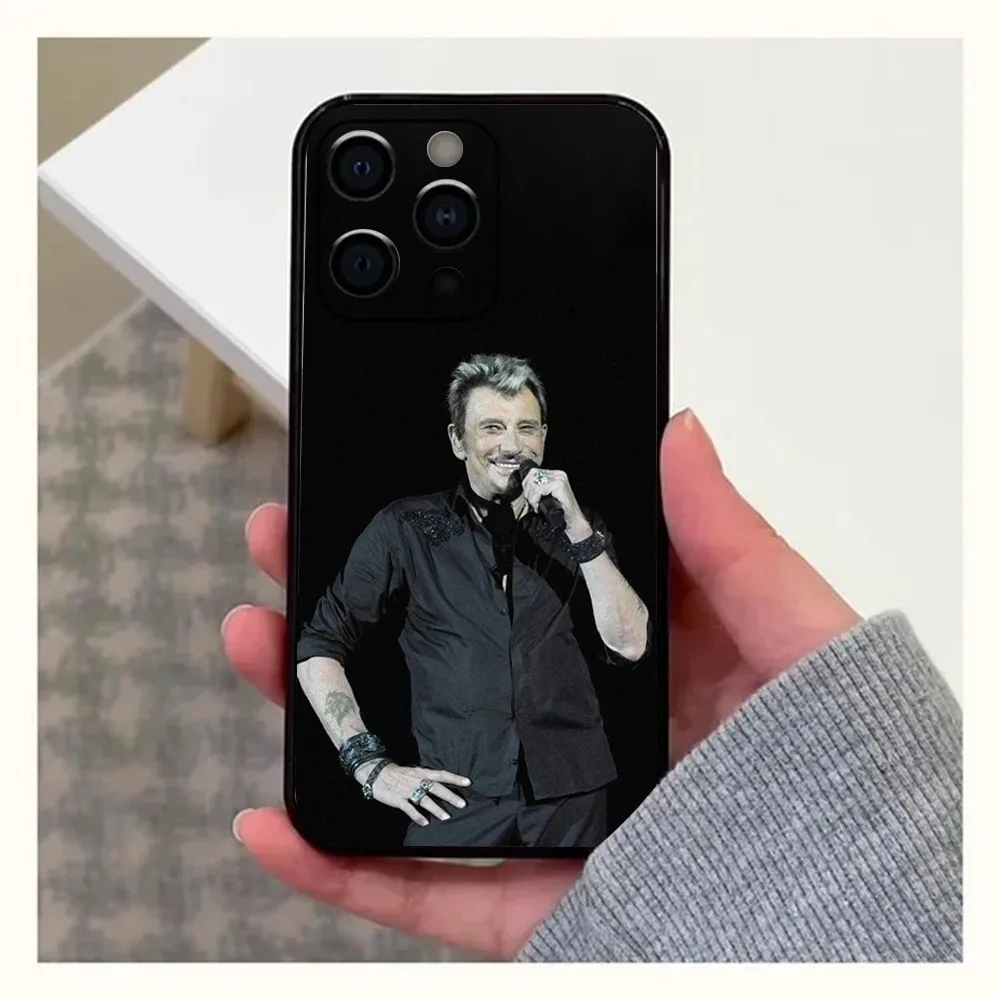 J-Johnny H-Hallyday Singer Phone Case For Apple iPhone 15,14,13,12,11,Pro,X,XS,Max,XR,Plus,Mini Soft Black Cover