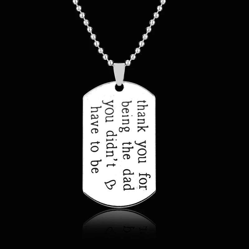  Military Army Tactical Personalized Bar US Dog Tag Necklace Chain Custom War Gift For Men Father Day Stainless Necklace
