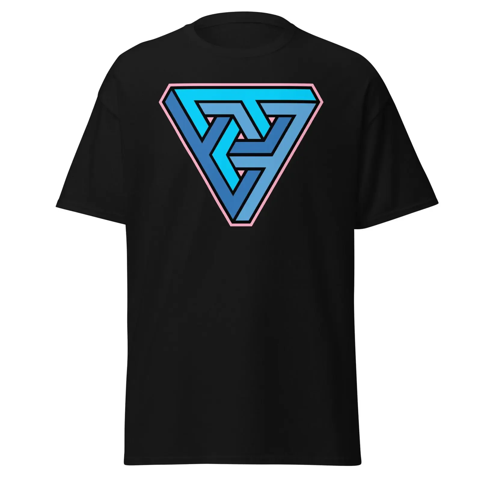 Penrose Impossible Triangle Sacred Geometry Men's Classic T Shirt Festival Wear Streetwear vintage Washed graphic