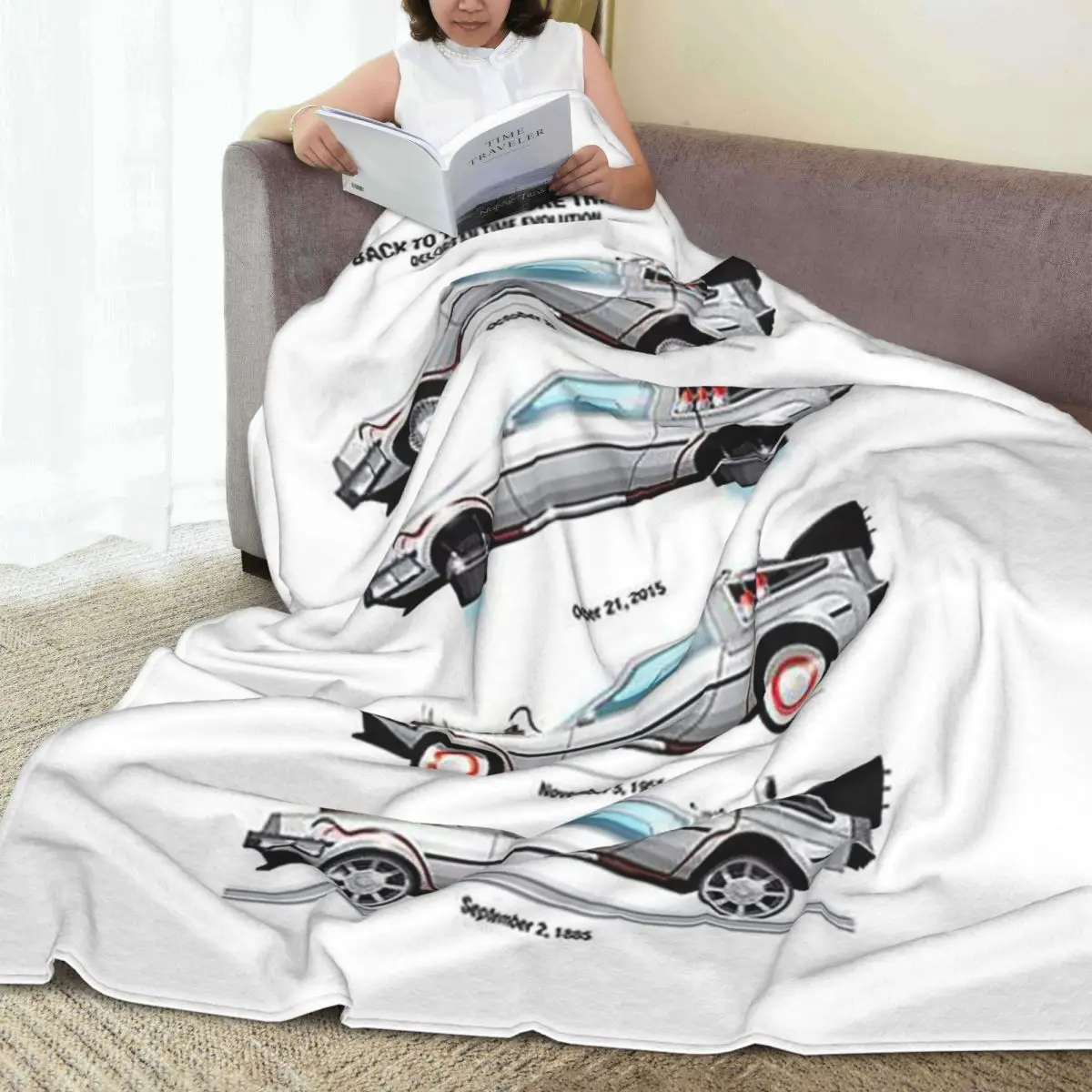 DeLorean آلة الزمن العودة إلى المستقبل البطانيات لينة الدافئة الفانيلا رمي بطانية الفراش للسرير نزهة السفر أريكة المنزل