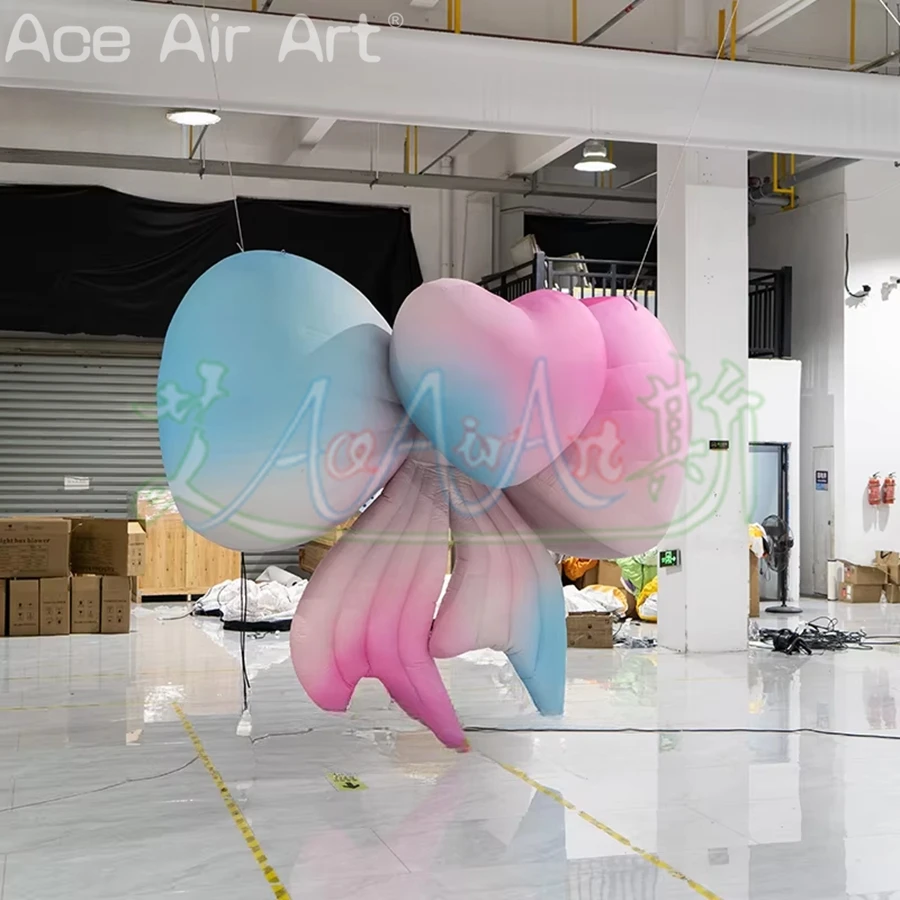 Gravata borboleta inflável personalizada com amor coração pop up laço para shopping pendurado decoração de teto e publicidade de férias
