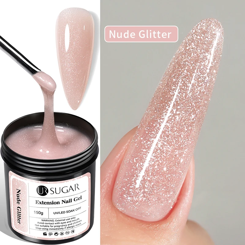 UR Sugar 150g Schnellverlängerungs-Nagelgel UV LED Aushärtbares Aufbaugel Acryl French Nail Art Semi-Permanent Abziehbarer Gel-Lack