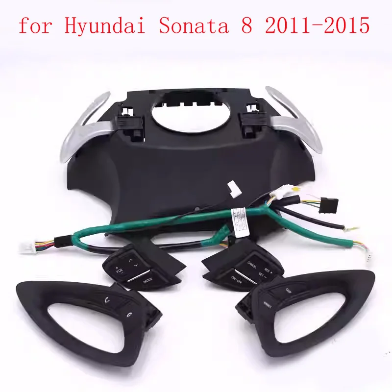 Multi functional Steering Wheel Assembly Cruise Control Bluetooth Key Switch Paddle for Hyundai Sonata 8 2011-2015