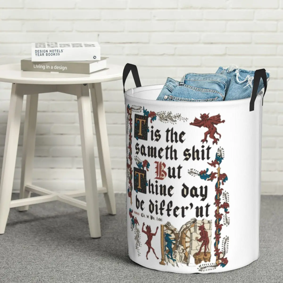 نفس القرف القرون الوسطى نمط الإنجليزية التاريخ سلال الغسيل القذرة طوي كبيرة مقاوم للماء الملابس اللعب سلة للأطفال المنزل #3