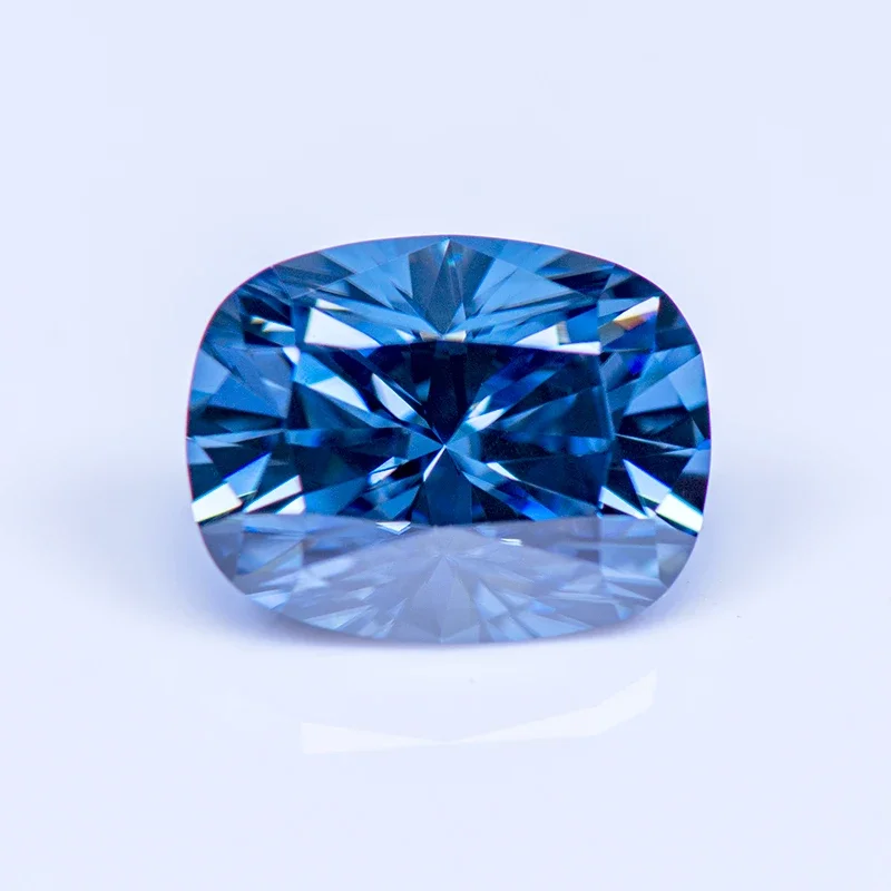 

Moissanite Stone Cushion Cut Royal Blue Primary Color Lab Grown Diamond Advanced Jewelry Making Materials with GRA Certificate