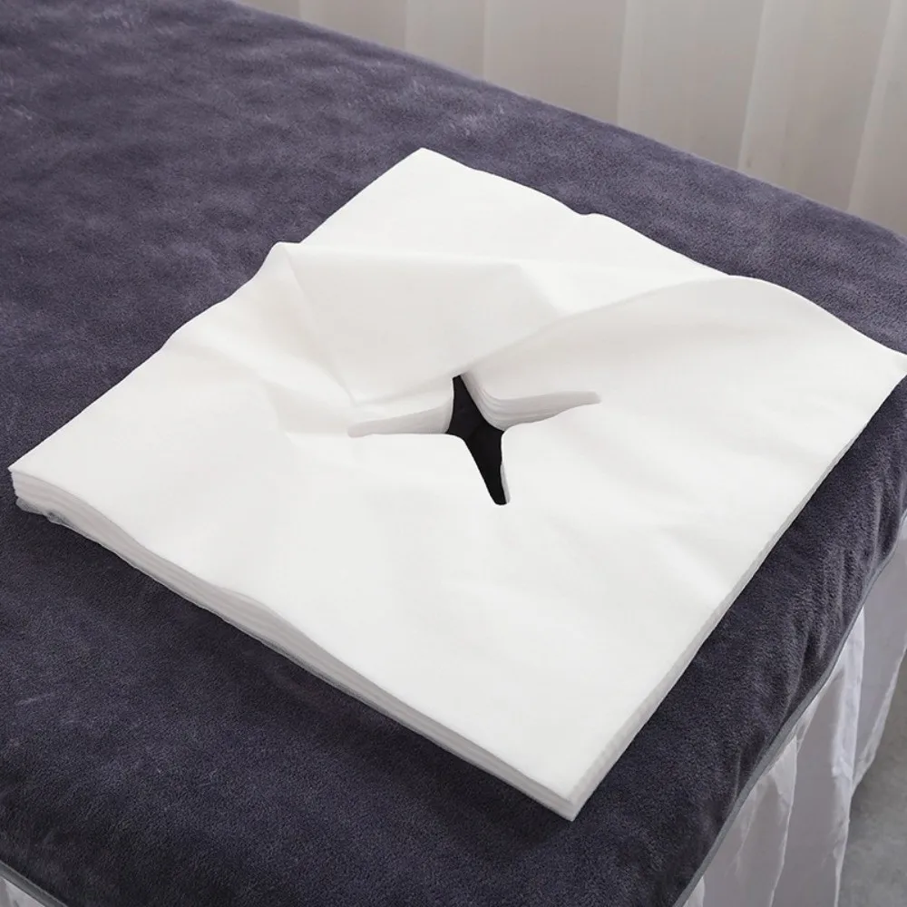 100PCS Dustproof Disposable Hole Towel Thickened Non-woven Fabric Beauty Salon Face Towel Hygienic Breathable