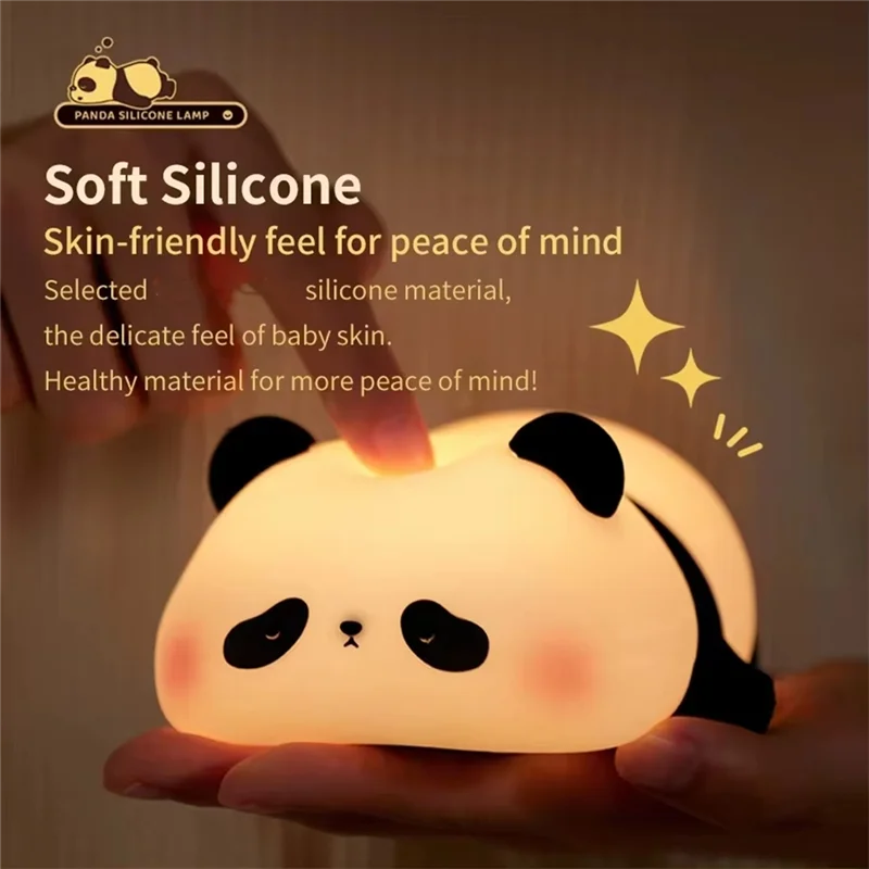 

AB66-LED Dimming Lamp Cool Cute Panda Night Light, Novelty Animal Nightlight, Kids Room Decor Gift(Panda Pangda)