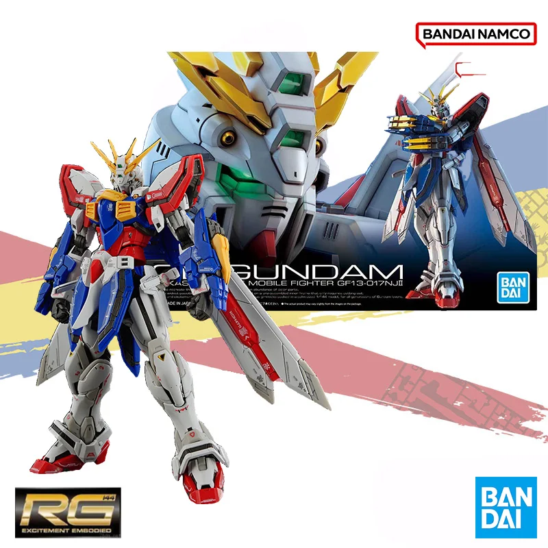 Bandai Original RG 1/144  Mobile Suit FORCE GUNDAM GOD GUNDAM Anime Action Figure Assembly Model Kit Toy Gift for Childern Kids