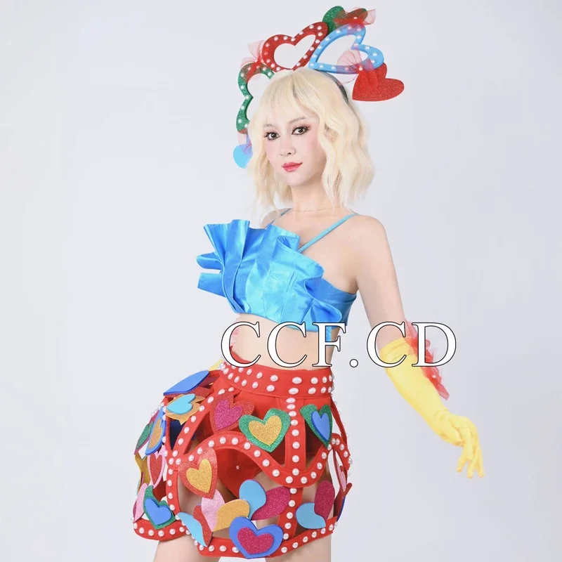 Roupa de festival feminina desempenho bonito jazz dança traje bar boate dj ds palco rave roupas festa wear