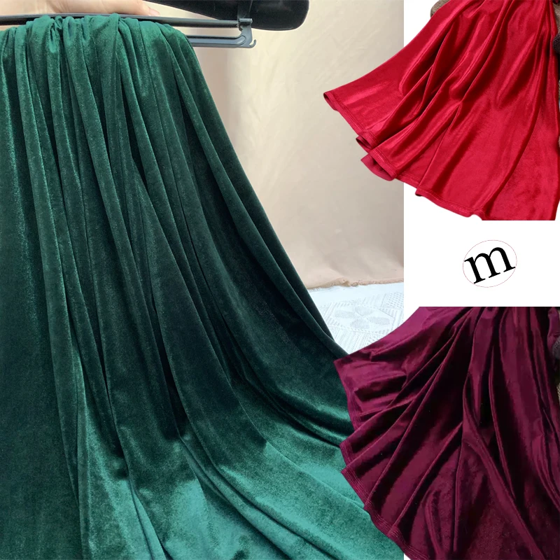 Red Green velvet fabric for Christmas decoration wedding party decoration curtain cloth handmade DIY dress sewing materials