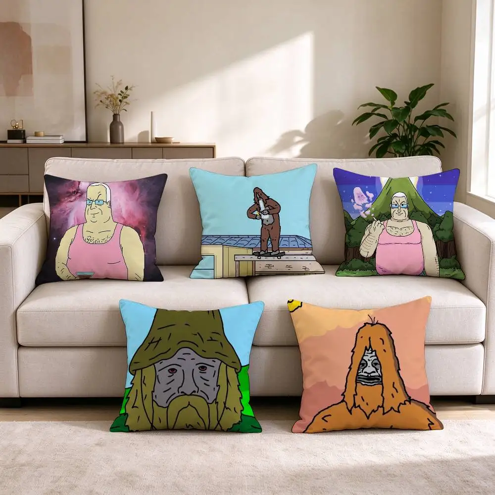 W-Whimsical Funny sassy the sasquatch  Pillow Case Square Double-Sided Sofa Cushion Cover Bedroom Bedside Pillow