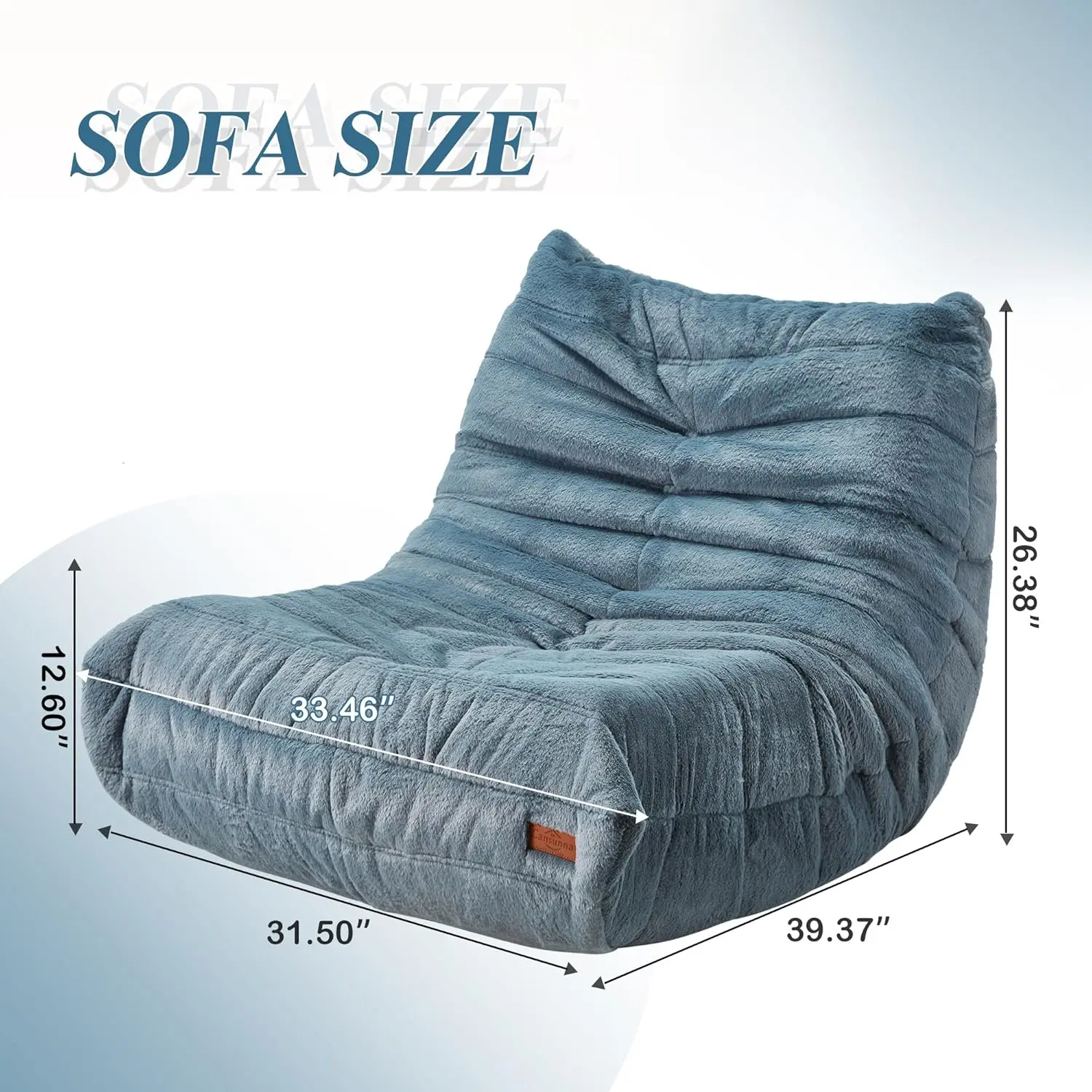 Bean Bag Chair Sofa Sack Big Beanbag Chair For Adults Fireside Bean Bag Lounger Memory Foam Chair For Home, Apartment Or Gaming