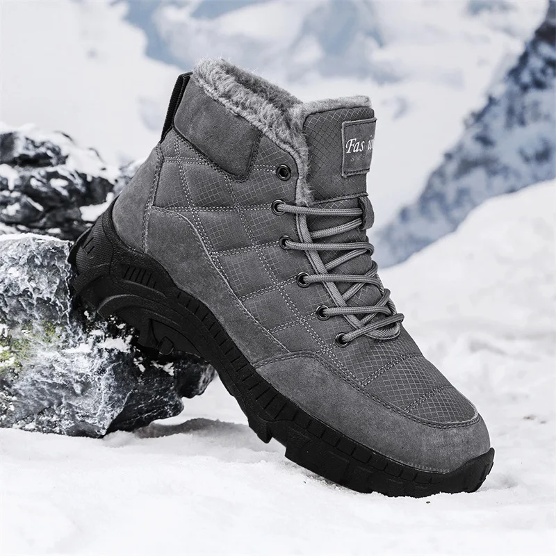 

Ankle Boots for Men New Fashion Anti Slip Men Winter Plush Snow Boots Comfortable Mountaineering Boots Casual Sneakers for Men