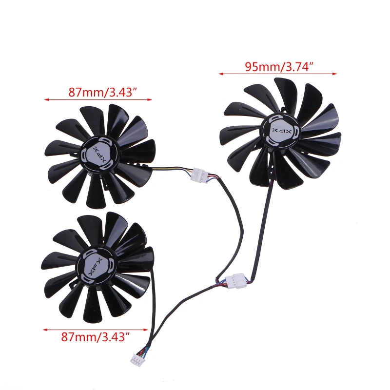 3Pcs 87MM FY09010M12LPA RX 580 GTX 960 Ti Fans For GTX 980 Ti 1060 1080 1070 RX 480 580 Graphics Radiator Fan