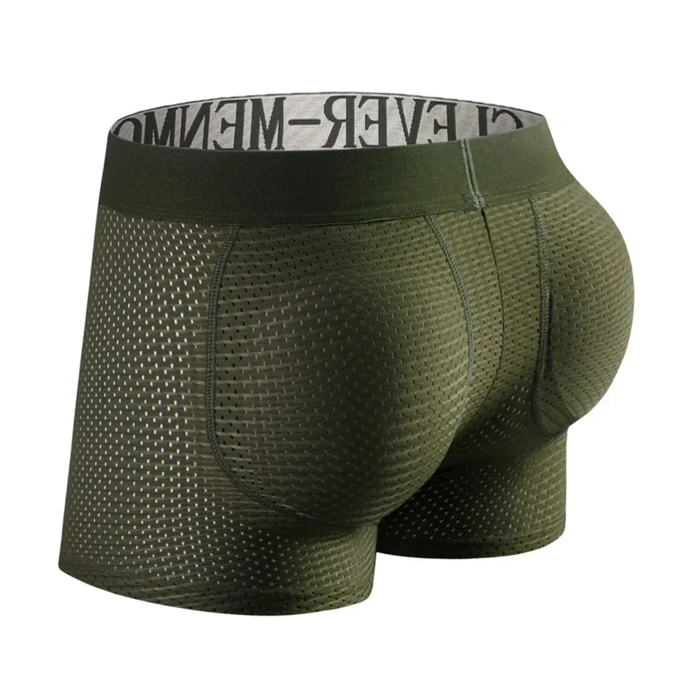 Sexy Man Padded Panties Mesh Camouflage Underwears Buttocks Lifter Butt Push Up Shorts And Underpants For Men