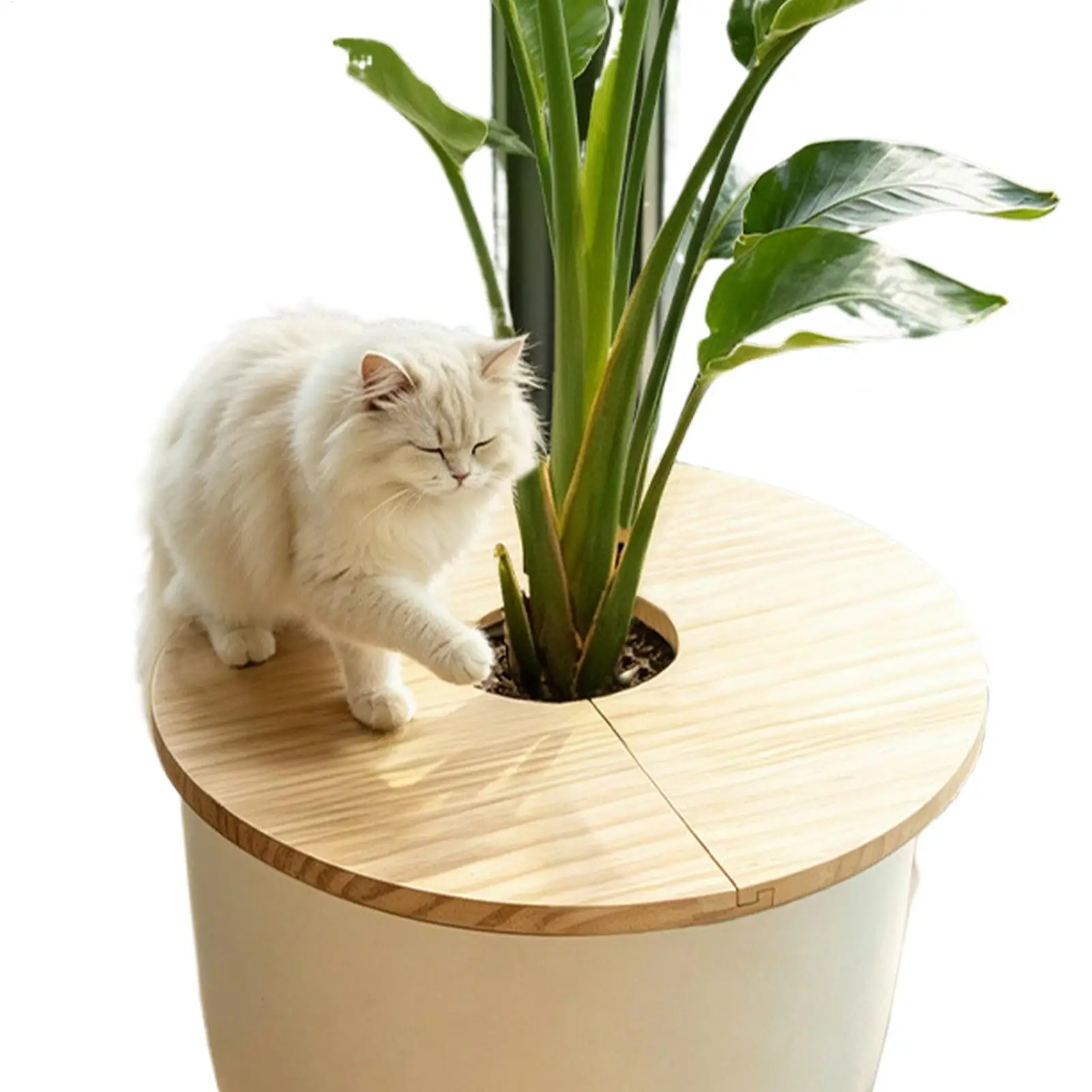 Planter Cover Wooden Split Planter Grid Protector Plant Pot Decorative Cover For Indoor Outdoor Home Garden Backyard Balcony
