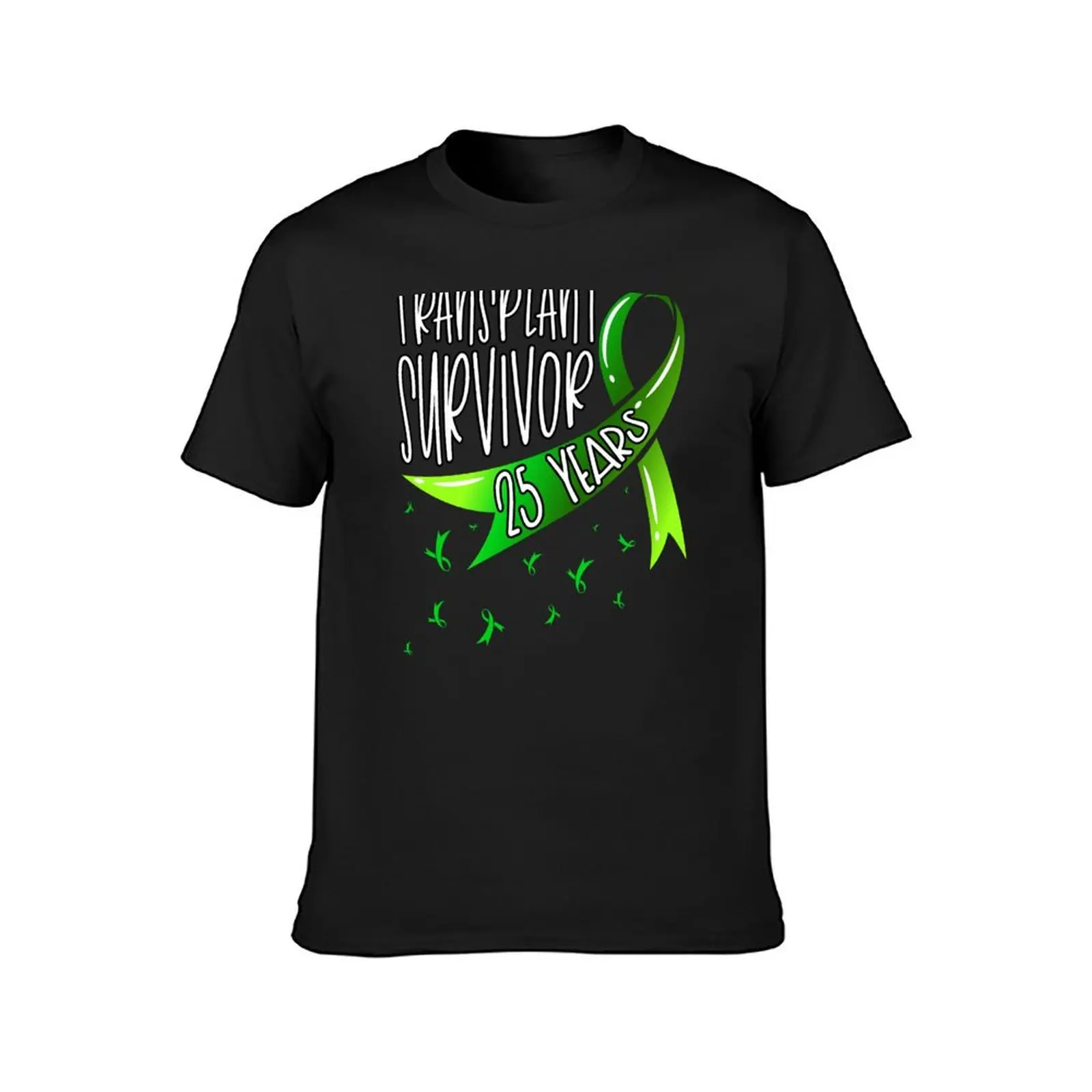 25 Year Organ Transplant Survivor Green Ribbon T-Shirt tees korean fashion mens big and tall t shirts