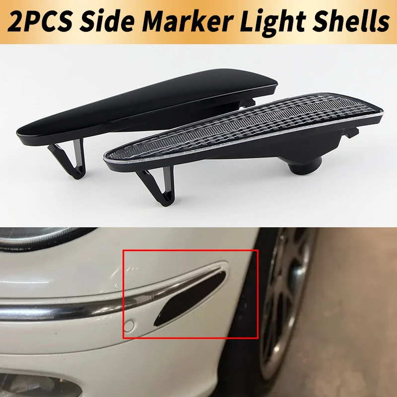 2PCS Only Side Marker Lights Shells No Bulbs Fit For 2003-2006 Mercedes Benz E320 E500 4Matic Base Sedan E55 AMG Car Accessories