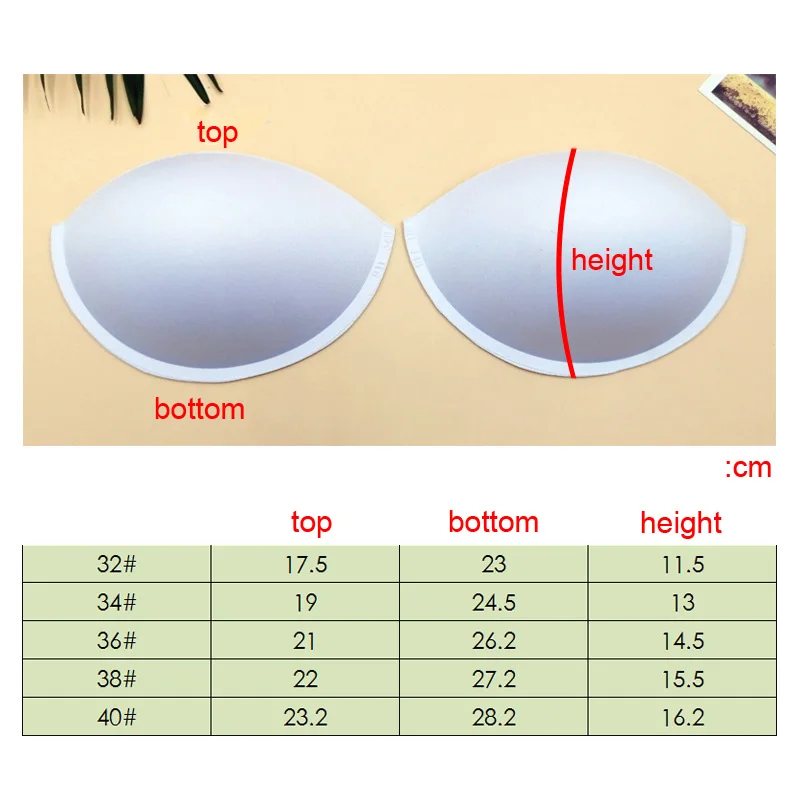 5-50Pair White Black Nude Underwear 32 34 36 38 40# Semicircle Cup DIY Women Swim Chest Wedding Dress Coat Corset Soft Bra Pads