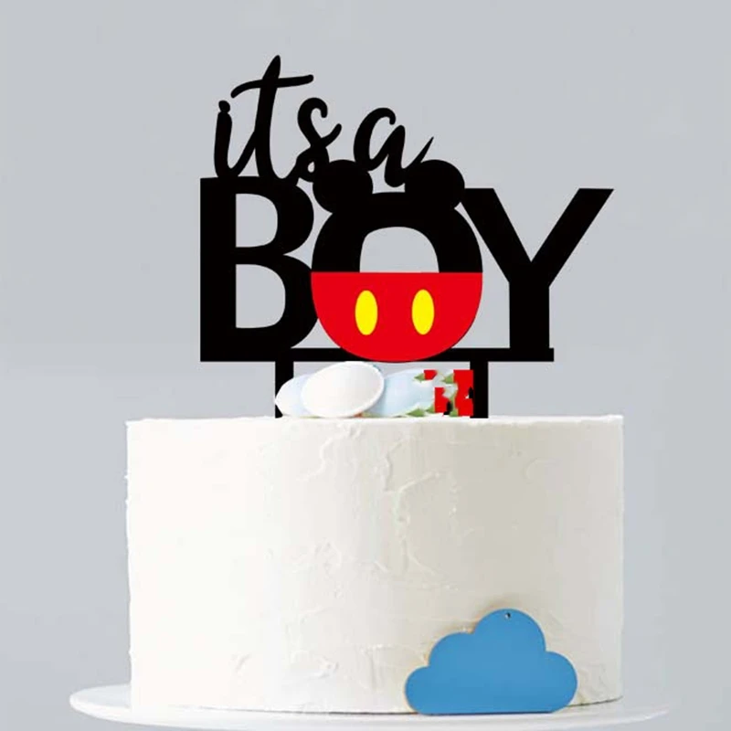 Ins Bow Acryl Happy Birthday Tortenaufsatz Schwarz Junge Mädchen Geburtstagstorten-Dekoration für Babyparty Kuchenbackzubehör Geschenk – Detail 5