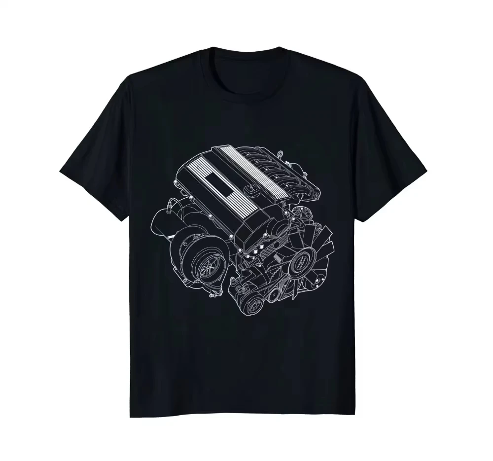 

Modern Turbo Race Header 6 Engine Newest Men'S Fashion Hipster Tees Summer Funny Cotton Tee Shirts 2025 Graphic T Shirts Kpop