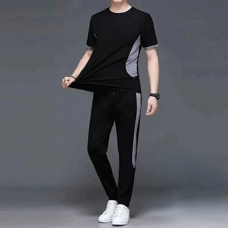 T Shirt Sports Suits Man Jogging Men's Clothing Aesthetic Pants Sets Outdoor 2024 Trend Top Offer Wholesale Cotton Tracksuit