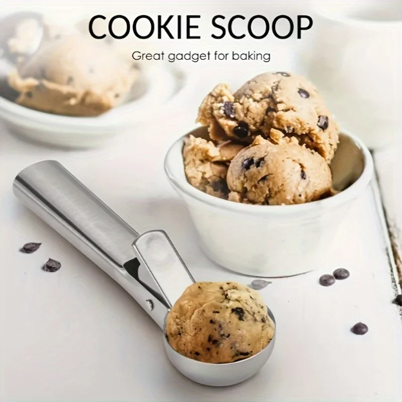 2PCS Ice Cream Spoon Stainless Steel Multifunctional Dual-Purpose Scoop Watermelon Ball Scoop for Digging Fruit Ice Cream Balls